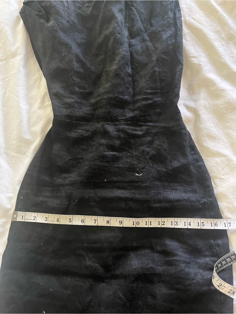 DISSH Cass Black One-Shoulder Asymmetrical Midi Linen Dress - Picture 5 of 6